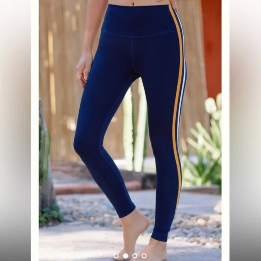 NWOT Splits 59 navy and yellow leggings
